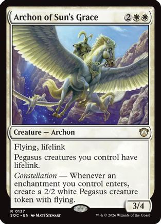 Archon of Sun's Grace (SOC-137) - Commander: Secrets of Strixhaven、Wizards of the Coast、kayou