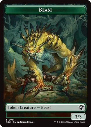 Beast // Primo, The Indivisible Double-Sided Token (SOC-14 // 24) - Commander: Secrets of Strixhaven Foil、Wizards of the Coast、kayou