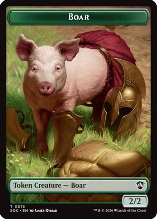 Boar // Frog Lizard Double-Sided Token (SOC-15 // 16) - Commander: Secrets of Strixhaven Foil、Wizards of the Coast、kayou