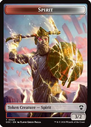 Spirit (0025) // Copy Double-Sided Token (SOC-25 // 1) - Commander: Secrets of Strixhaven、Wizards of the Coast、kayou