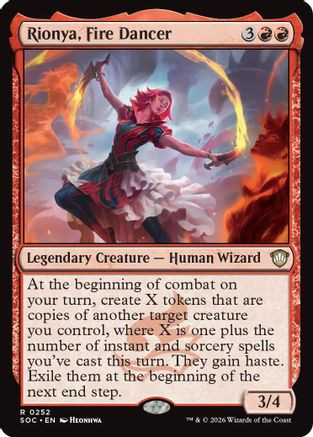 Rionya, Fire Dancer (SOC-252) - Commander: Secrets of Strixhaven、Wizards of the Coast、kayou