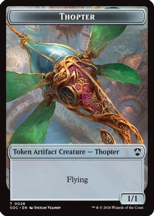 Thopter // Fractal (0004) Double-Sided Token (SOC-28 // 4) - Commander: Secrets of Strixhaven、Wizards of the Coast、kayou