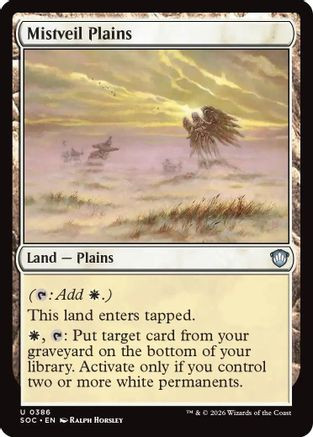 Mistveil Plains (SOC-386) - Commander: Secrets of Strixhaven、Wizards of the Coast、kayou
