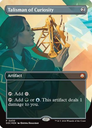 Talisman of Curiosity (Borderless) (SOC-430) - Commander: Secrets of Strixhaven Foil、Wizards of the Coast、kayou