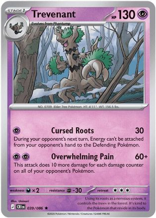 Trevenant 39 - ME04 Chaos Rising Reverse Holofoil - Game Nerdz