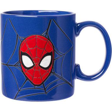 Marvel Comics: Spidey Face - Wax Resist Ceramic Mug ( 20oz)、Silver Buffalo、kayou