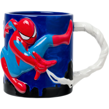 Marvel: Spider-Man - Embossed Sculpted Handle Ceramic Mug (20oz)、Silver Buffalo、kayou