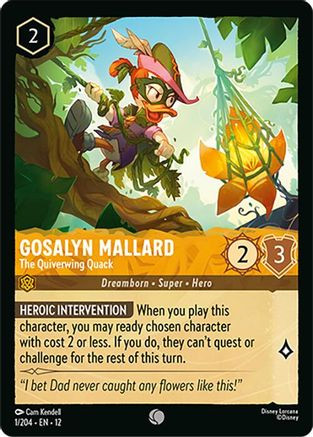 Gosalyn Mallard - The Quiverwing Quack (1/204) - Wilds Unknown Cold Foil、Ravensburger、kayou