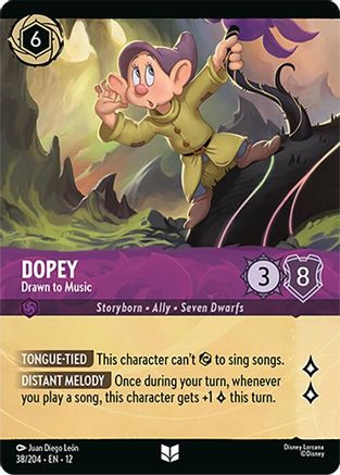 Dopey - Drawn to Music (Foil) (38/204) - Wilds Unknown Cold Foil、Ravensburger、kayou