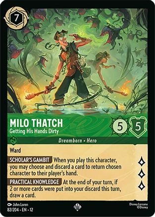 Milo Thatch - Getting His Hands Dirty (82/204) - Wilds Unknown Cold Foil、Ravensburger、kayou