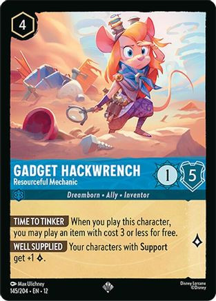 Gadget Hackwrench - Resourceful Mechanic (145/204) - Wilds Unknown Cold Foil、Ravensburger、kayou