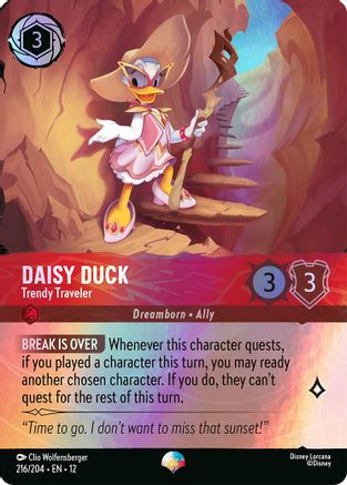 Daisy Duck - Trendy Traveler (Epic) (216/204) - Wilds Unknown Holofoil、Ravensburger、kayou