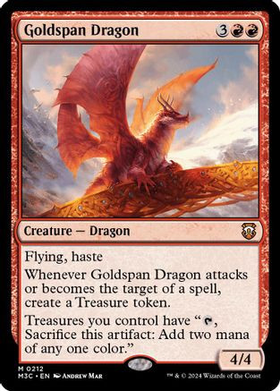 Goldspan Dragon (Ripple Foil) (M3C-212) - Modern Horizons 3 Commander Foil、Wizards of the Coast、kayou