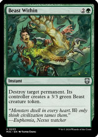 Beast Within (Ripple Foil) (M3C-223) - Modern Horizons 3 Commander Foil、Wizards of the Coast、kayou
