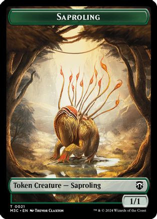 Saproling (Ripple Foil) // Emblem - Garruk, Apex Predator Double-Sided Token (M3C-21 // 27) - Modern Horizons 3 Commander Foil、Wizards of the Coast、kayou