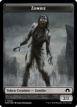 Zombie (Ripple Foil) // Elephant Double-Sided Token (M3C-39 // 18) - Modern Horizons 3 Commander Foil、Wizards of the Coast、kayou