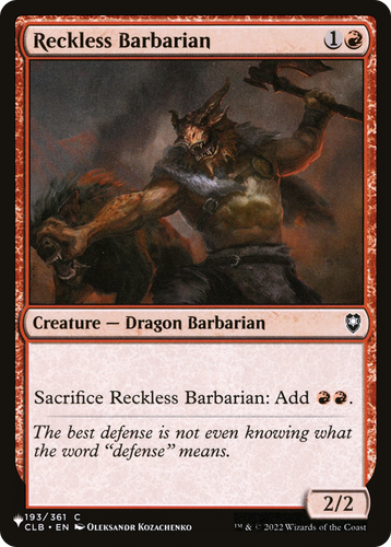 Reckless Barbarian (LIST-193/361) - The List、Wizards of the Coast、kayou