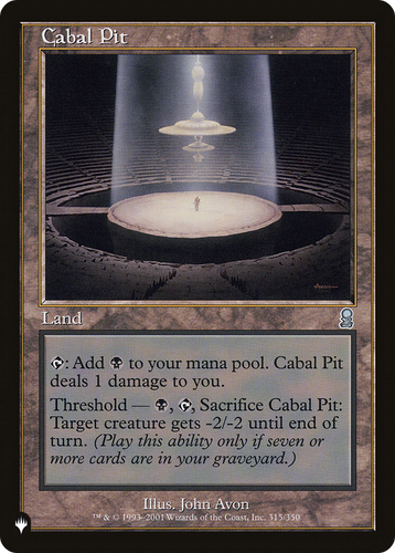 Cabal Pit (LIST-315/350) - The List、Wizards of the Coast、kayou