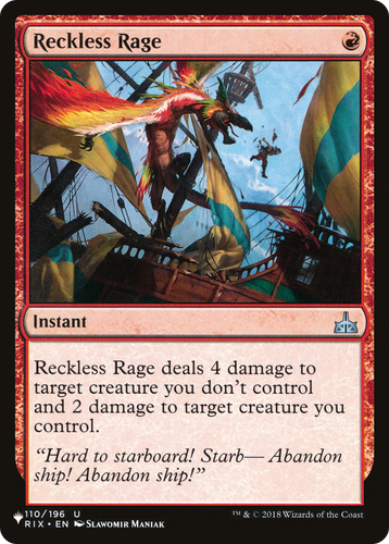 Reckless Rage (LIST-RIX-110) - The List、Wizards of the Coast、kayou