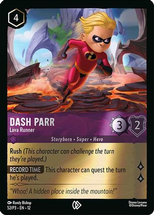 Dash Parr - Lava Runner (52) - Disney Lorcana Promo Cards Cold Foil、Ravensburger、kayou