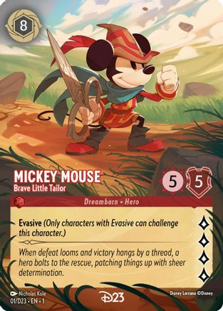 Mickey Mouse - Brave Little Tailor (Extended Art) (1) - D23 Promos Holofoil、Ravensburger、kayou