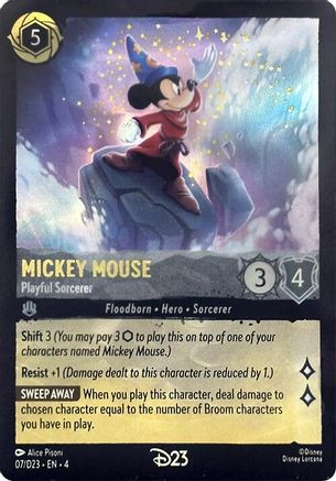 Mickey Mouse - Playful Sorcerer (7) - D23 Promos Holofoil、Ravensburger、kayou