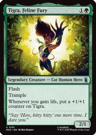 Tigra, Feline Fury (MSH-191) - Marvel Super Heroes Foil、Wizards of the Coast、kayou