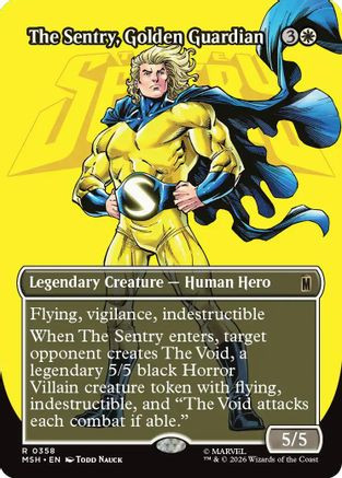 The Sentry, Golden Guardian (Borderless) (MSH-358) - Marvel Super Heroes Foil、Wizards of the Coast、kayou