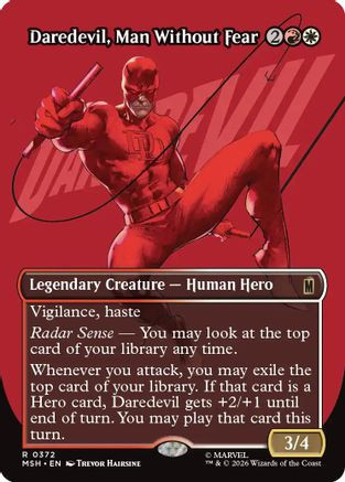 Daredevil, Man Without Fear (Borderless) (0372) (MSH-372) - Marvel Super Heroes Foil、Wizards of the Coast、kayou