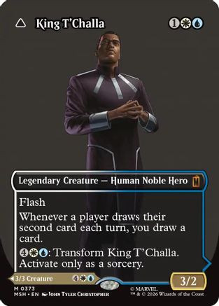 King T'Challa (Borderless) (0373) (MSH-373) - Marvel Super Heroes Foil、Wizards of the Coast、kayou