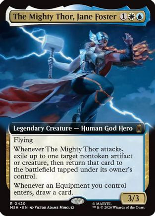 The Mighty Thor, Jane Foster (Extended Art) (MSH-420) - Marvel Super Heroes Foil、Wizards of the Coast、kayou