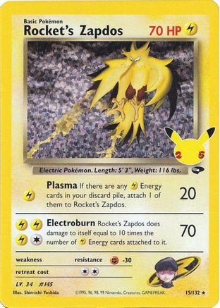 Rocket's Zapdos 15 - Celebrations Classic Collection Holofoil (LP)、The Pokémon Company、kayou