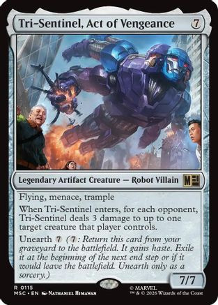 Tri-Sentinel, Act of Vengeance (Surge Foil) (MSC-115) - Commander: Marvel Super Heroes Foil、Wizards of the Coast、kayou