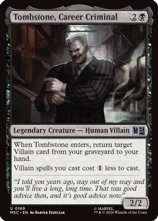 Tombstone, Career Criminal (0160) (MSC-160) - Commander: Marvel Super Heroes、Wizards of the Coast、kayou