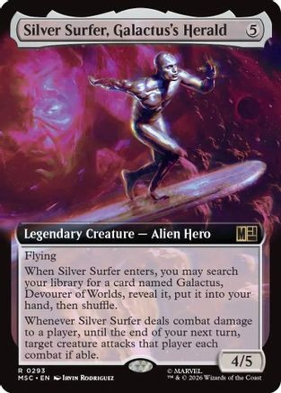 Silver Surfer, Galactus's Herald (Extended Art) (MSC-293) - Commander: Marvel Super Heroes、Wizards of the Coast、kayou