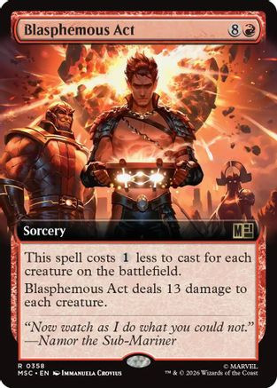 Blasphemous Act (Extended Art) (MSC-358) - Commander: Marvel Super Heroes、Wizards of the Coast、kayou