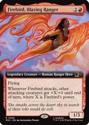 Firebird, Blazing Ranger (Extended Art) (MSC-360) - Commander: Marvel Super Heroes、Wizards of the Coast、kayou