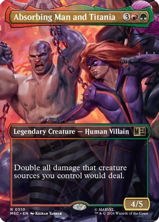 Absorbing Man and Titania (Borderless) (MSC-510) - Commander: Marvel Super Heroes Foil、Wizards of the Coast、kayou