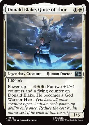 Donald Blake, Guise of Thor (MSC-592) - Commander: Marvel Super Heroes Foil、Wizards of the Coast、kayou