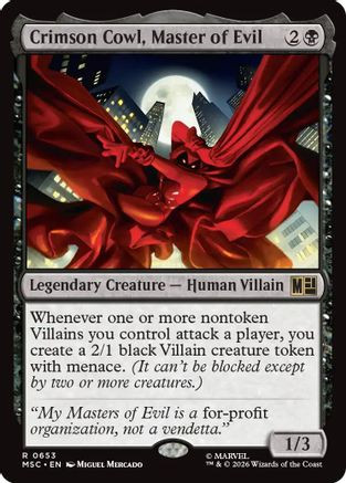 Crimson Cowl, Master of Evil (MSC-653) - Commander: Marvel Super Heroes Foil、Wizards of the Coast、kayou