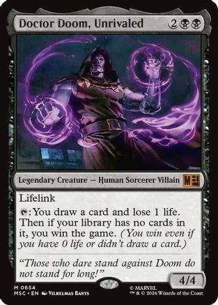 Doctor Doom, Unrivaled (MSC-654) - Commander: Marvel Super Heroes Foil、Wizards of the Coast、kayou