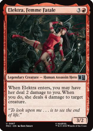Elektra, Femme Fatale (MSC-687) - Commander: Marvel Super Heroes Foil、Wizards of the Coast、kayou