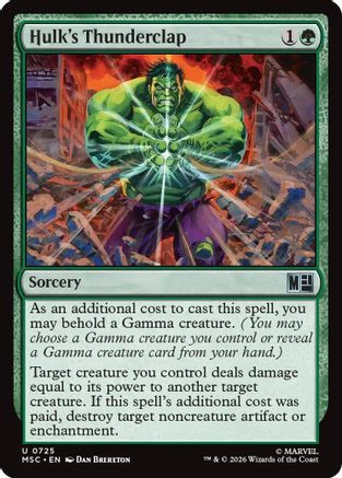 Hulk's Thunderclap (MSC-725) - Commander: Marvel Super Heroes Foil、Wizards of the Coast、kayou