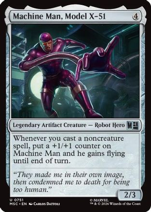 Machine Man, Model X-51 (MSC-751) - Commander: Marvel Super Heroes Foil、Wizards of the Coast、kayou