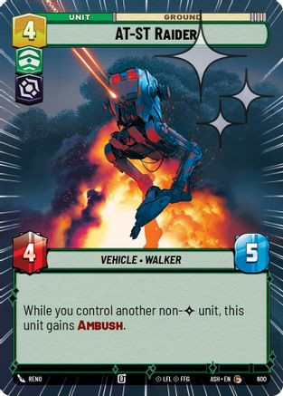 AT-ST Raider (Hyperspace Foil) (600) - Ashes of the Empire Foil、Fantasy Flight Games、kayou