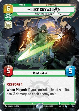 Luke Skywalker - Answering the Call (Hyperspace Foil) (614) - Ashes of the Empire Foil、Fantasy Flight Games、kayou