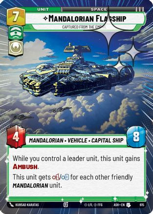 Mandalorian Flagship - Captured from the Empire (Hyperspace Foil) (615) - Ashes of the Empire Foil、Fantasy Flight Games、kayou