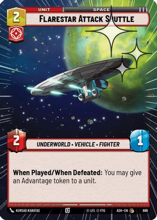 Flarestar Attack Shuttle (Hyperspace Foil) (669) - Ashes of the Empire Foil、Fantasy Flight Games、kayou