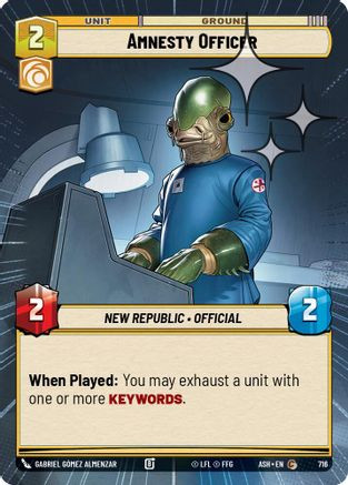 Amnesty Officer (Hyperspace Foil) (716) - Ashes of the Empire Foil、Fantasy Flight Games、kayou