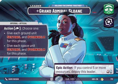 Grand Admiral Sloane - Holding the Empire Together (Showcase) (773) - Ashes of the Empire Foil、Fantasy Flight Games、kayou